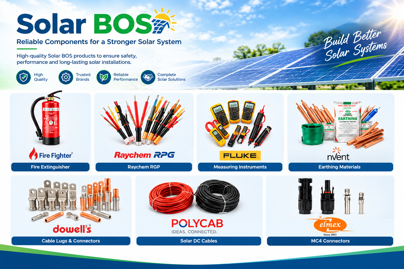 Solar BOS components and installation equipment